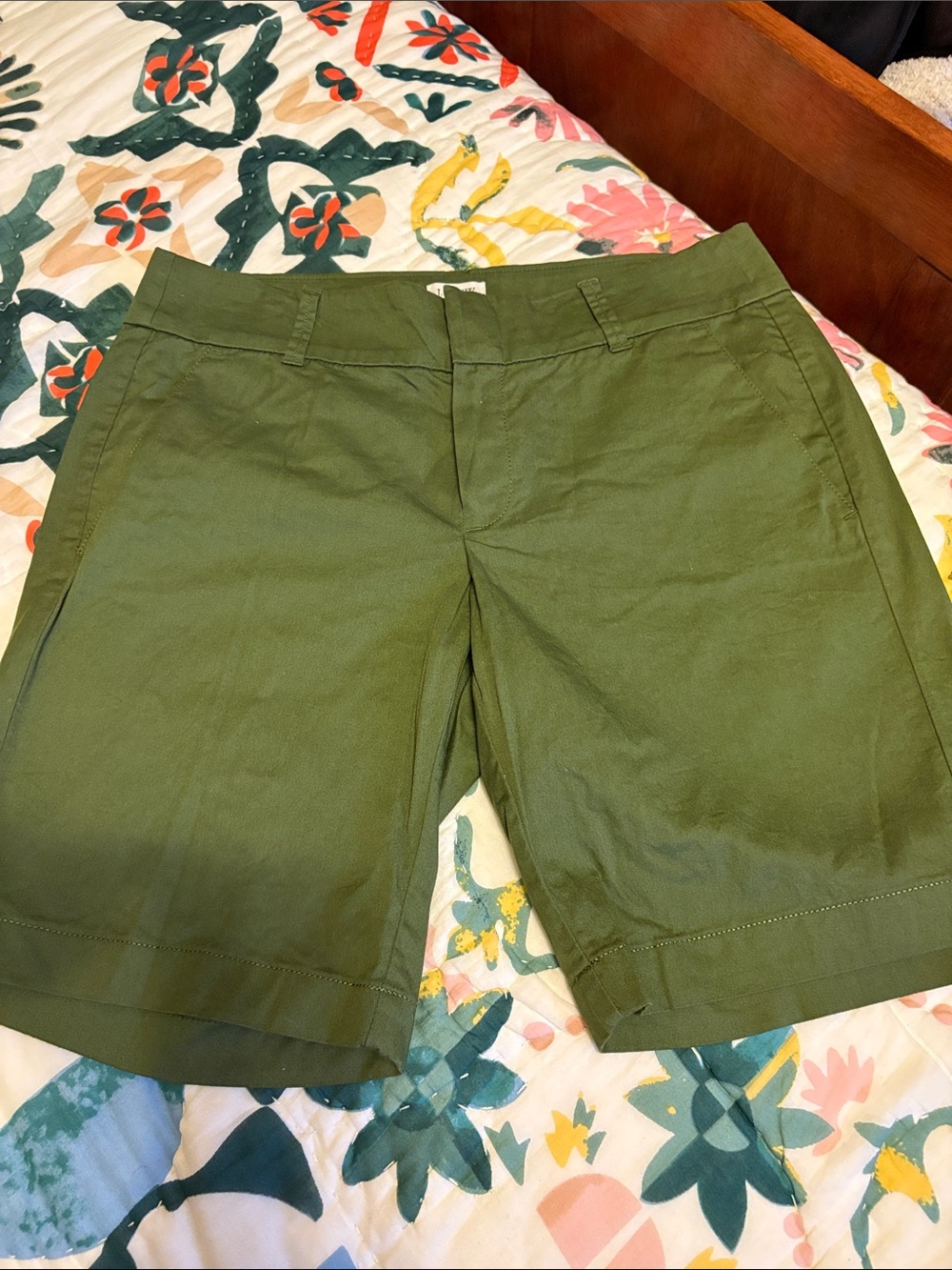 J. Crew Olive Green Cotton Bermuda Shorts